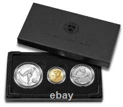 2022 Negro Leagues Baseball 3-Coin Proof Set With 1/2 Dollar/ One Dollar/$5 Gold