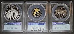2022 Negro Leagues Baseball 3 Coins 50c $1 & $5 Pcgs All Pr70dcam Fs/flag Label