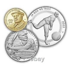 2022 Negro Leagues Baseball 99% SILVER 90% GOLD Three-Coin Proof Set PRE-SALE