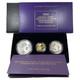 2022 U. S National Purple Heart Hall Of Honor Silver+gold 1/4 Oz Proof 3-coin Set