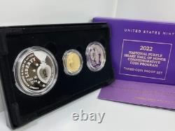 2022 U. S National Purple Heart Hall of Honor Silver+Gold 1/4 oz Proof 3-Coin Set