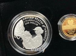 2022 U. S National Purple Heart Hall of Honor Silver+Gold 1/4 oz Proof 3-Coin Set