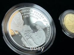 2022 U. S National Purple Heart Hall of Honor Silver+Gold 1/4 oz Proof 3-Coin Set