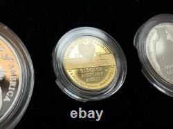 2022 U. S National Purple Heart Hall of Honor Silver+Gold 1/4 oz Proof 3-Coin Set