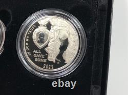 2022 U. S National Purple Heart Hall of Honor Silver+Gold 1/4 oz Proof 3-Coin Set