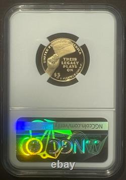 2022-W $5 NEGRO LEAGUES BASEBALL 0.243 oz Gold Coin NGC PF70 Ultra Cameo 10082