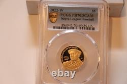 2022-W $5 Negro Leagues Baseball Proof Gold Coin, PCGS PR70 DCAM, OGP&COA