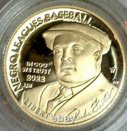 2022 W Negro Leagues Baseball Proof Five-Dollar Gold Coin Commemorative with Box