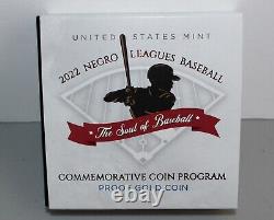 2022 W Negro Leagues Baseball Proof Five-Dollar Gold Coin Commemorative with Box