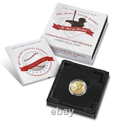 2022-W Proof $5 Negro Leagues Baseball Gold Box, OGP, & COA