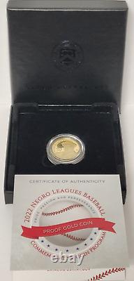 2022-w Negro Leagues Baseball Proof $5 Gold Coin Us Mint