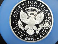2024 Ascension Island, 5$ 5-Ounce Kennedy Half NGC Pf 70 Ucam Rick Tomaska Sig
