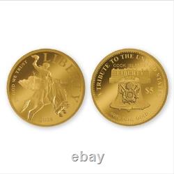 2024 Cook Islands $5.9999 Pure Gold Coin Liberty Taming the West Cowboy
