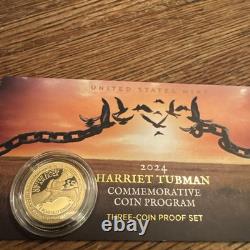 2024 Harriet Tubman Commemorative Proof $5 Gold Coin U. S. Mint West Point