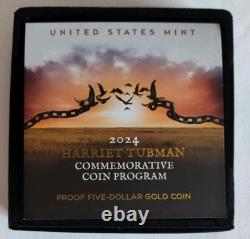 2024 Harriet Tubman Commemorative Proof $5 Gold Coin U. S. Mint West Point