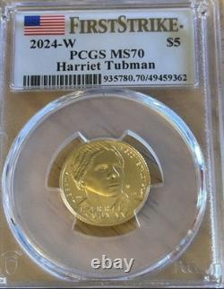 2024-W Harriet Tubman Commemorative $5 Gold MS70 First Strike PCGS