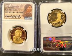 2025-W SAC$1 25th Anniv. 9999 Gold Sacagawea PCGS PR70DCAM FDI RANDY'L TETON