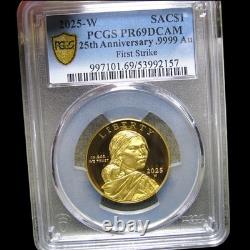 2025-W Sacagawea GOLD Dollar 25th Anniversary First Release PCGS Proof 69 #384C