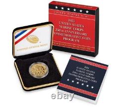 2025-W U. S. Marine Corps 250th Anniversary Uncirculated $5 Gold Coin. Pre-Sale