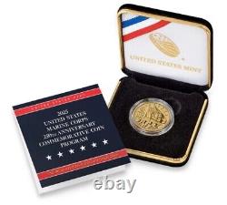 2025-W U. S. Marine Corps 250th Anniversary Uncirculated $5 Gold Coin. Pre-Sale