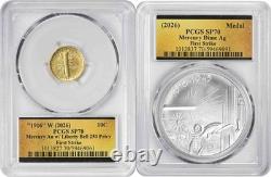 2026 Best of the Mint 1916 Mercury Gold Dime & Silver Medal Set SP70 FS PCGS OGP