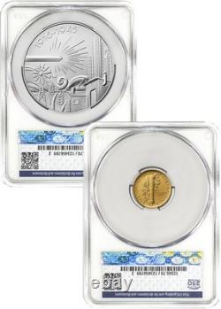 2026-W (P) 1916 Mercury Gold Coin Silver Medal Set FDD CAC MS70/SP70 Battlefield