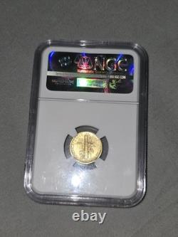 24KT GOLD 999. Fine 1/10 Oz 2016 W 10c Mercury Dime SP70 EARLY RELEASE NGC SLAB