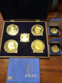 24K Gold-dipped Commemorative Medals From The American Mint With Collection Box