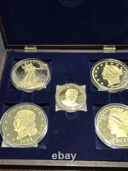 24K Gold-dipped Commemorative Medals From The American Mint With Collection Box