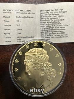 24K Gold-dipped Commemorative Medals From The American Mint With Collection Box