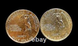 (2) 1925 STONE MOUNTAIN AU to UNC Commemorative Silver Half Dollar Coins