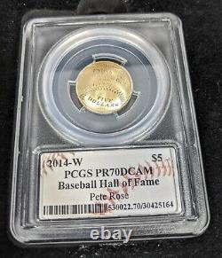 3 Piece Baseball HOF PCGS PR70 Signed Pete Rose Gold Silver Clad Half Coin