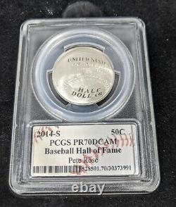 3 Piece Baseball HOF PCGS PR70 Signed Pete Rose Gold Silver Clad Half Coin