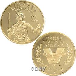 50th Anniversary of World War II Commemorative 1993 W Proof Gold $5