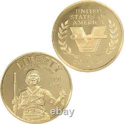 50th Anniversary of World War II Commemorative 1993 W Proof Gold $5