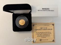 5 Dollars, 1987, Constitution Gold Coin