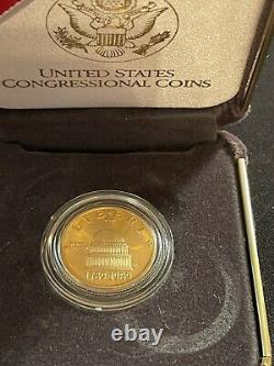 $5 Gold Coin 1989 Bicentennial Congress Liberty 90% Gold 1/4 Oz