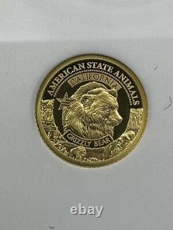 7k NGC 2021 Cook Islands PF 70 California Grizzly Bear Gold Coin $5.5 Gram