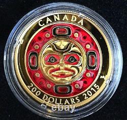 99.999% Pure Gold Enameled Coin Singing Moon Mask Mintage 300 (2015)