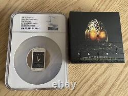 Alien 40th Ann 1oz Silver Rectangular Coin Coa #0200 Ngc Pf69 Er Pop 2