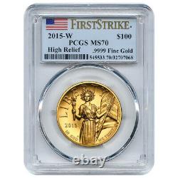 American Liberty 2015 W High Relief Gold Coin 1oz PCGS MS70 FS