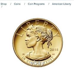 American Liberty 2018 One Tenth Ounce Gold Proof Coin 18XF