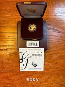 American Liberty 2018 One Tenth Ounce Gold Proof Coin 18XF