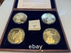 American Mint Charters Of Freedom Set Commemorative 70mm Coins 24K Plated