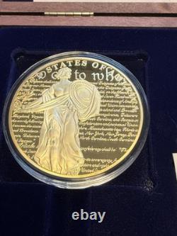 American Mint Charters Of Freedom Set Commemorative 70mm Coins 24K Plated