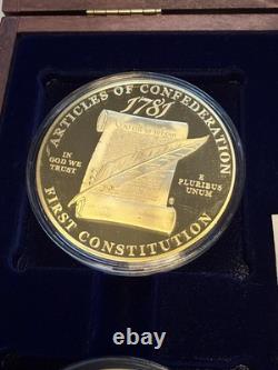 American Mint Charters Of Freedom Set Commemorative 70mm Coins 24K Plated