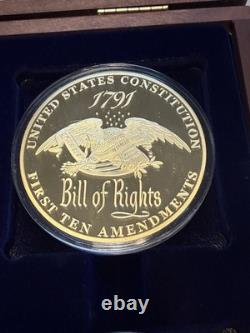 American Mint Charters Of Freedom Set Commemorative 70mm Coins 24K Plated