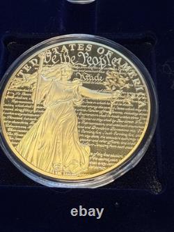 American Mint Charters Of Freedom Set Commemorative 70mm Coins 24K Plated