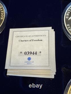 American Mint Charters Of Freedom Set Commemorative 70mm Coins 24K Plated