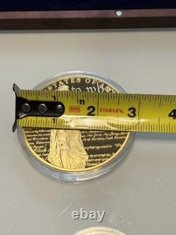 American Mint Charters Of Freedom Set Commemorative 70mm Coins 24K Plated